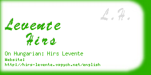levente hirs business card